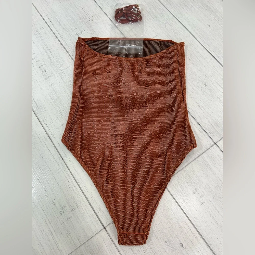 New Beach Riot Crinkle One-Piece Swimsuit NWOT Sparkly Size S